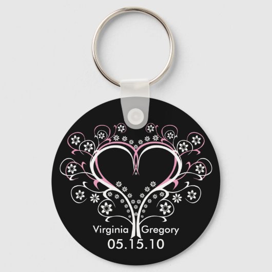 聞ハート結婚キーホルダー キーホルダー (正面)