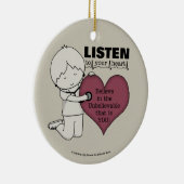 聞ハート セラミックオーナメント (右)