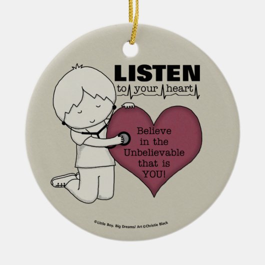 聞ハート セラミックオーナメント (正面)