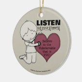 聞ハート セラミックオーナメント (左)