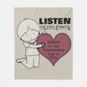 聞ハート フリースブランケット (正面)