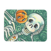 聞パンプキンにハロウィーンのスケリーマグネット マグネット (横)