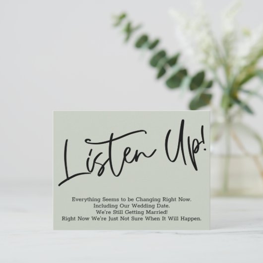 聞上！延期結婚の通知、Sageはがき ポストカード (スタンド正面)