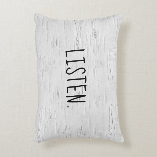 聞文字オン樺の木ツリーアクセント枕 アクセントクッション (正面(垂直))