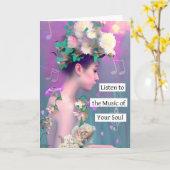 聞魂に |感動的 | カード (黄色い花)