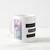 聞魂に |感動的 | コーヒーマグカップ (正面左)