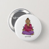 聞 缶バッジ (正面&裏面)