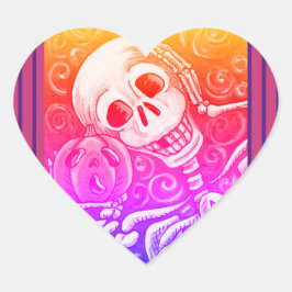 聞HALLOWEEN SKELETON STICKER ハートシール