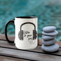 聞To Your Soul Black & White Coffee Mug