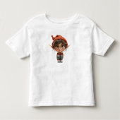 聴き込みガール クリスマス エルフ 幼児用Tシャツ トドラーTシャツ (正面)