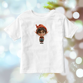 聴き込みガール クリスマス エルフ 幼児用Tシャツ トドラーTシャツ