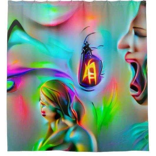 聴力恐怖症 シャワーカーテン (正面)