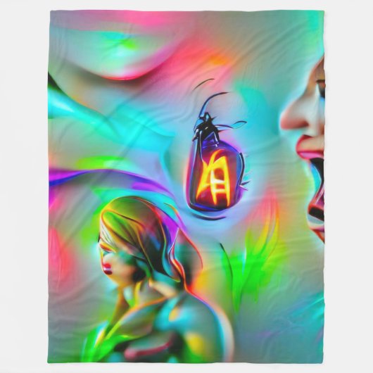 聴力恐怖症 フリースブランケット (正面)