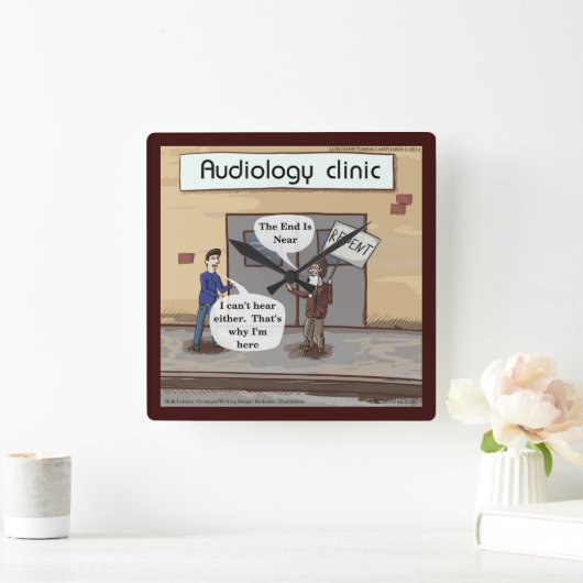 聴覚おもしろい壁時計に反応する スクエア壁時計 (ホーム)