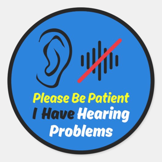 聴覚の問題ブルーデザイン ラウンドシール (正面)