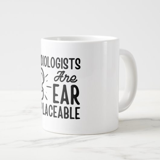 聴覚の専門家は耳の交換が可能で、聴覚おもしろい学である ジャンボコーヒーマグカップ (正面右)