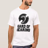 聴覚シンボルの難聴と懸命 Tシャツ (正面)