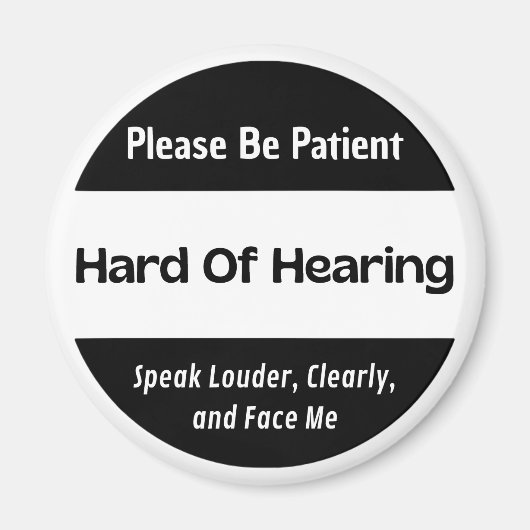 聴覚ブラックのクラシック懸命 マグネット (正面)