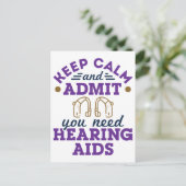 聴覚士おもしろい聴覚障害者 ポストカード (スタンド正面)