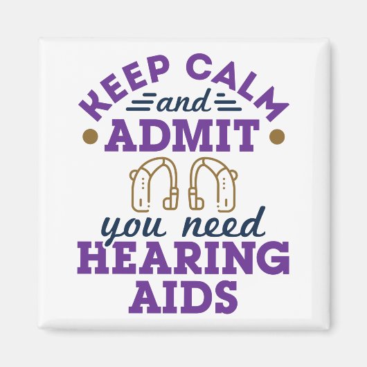 聴覚士おもしろい聴覚障害者 マグネット (正面)