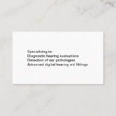 聴覚士の名刺 名刺 (裏面)