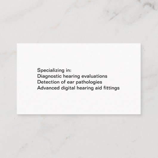 聴覚士の名刺 名刺 (裏面)