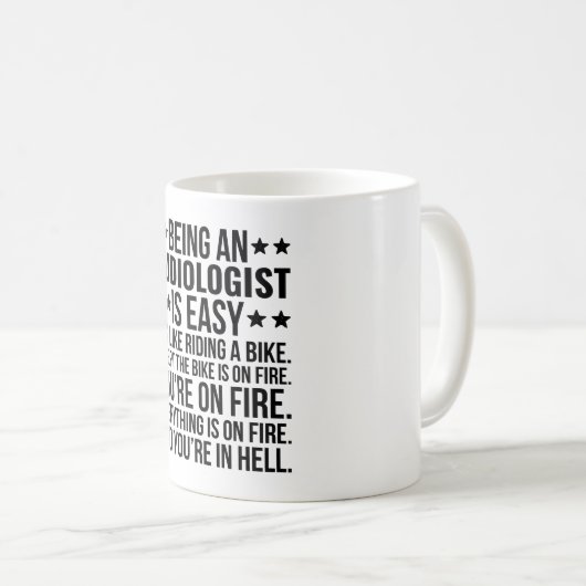 聴覚学者でいることは簡単である コーヒーマグカップ (正面右)