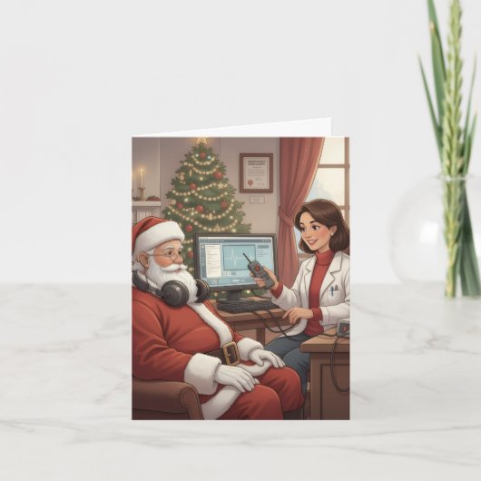 聴覚学者向けの面白いクリスマスカード！ カード (正面)