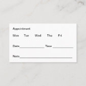 聴覚専門家聴覚診療所アポイントメントカード 名刺 (裏面)