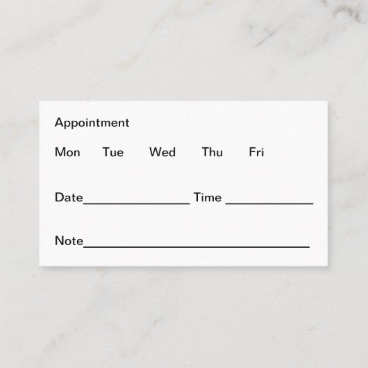 聴覚専門家聴覚診療所アポイントメントカード 名刺 (裏面)