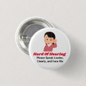 聴覚懸命の少女 缶バッジ (正面&裏面)