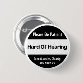 聴覚懸命 – 白黒文字デザイン 缶バッジ (正面&裏面)