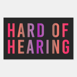 聴覚懸命、難聴、ろう者 長方形シール
