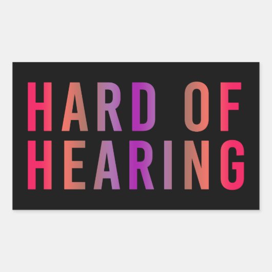 聴覚懸命、難聴、ろう者 長方形シール (正面)