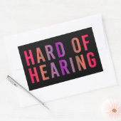 聴覚懸命、難聴、ろう者 長方形シール (封筒)
