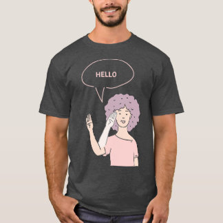 聴覚障害のあるHelloの手話 Tシャツ
