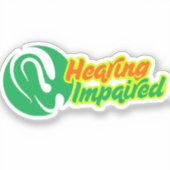 聴覚障害の記号 – 耳エレガントのデザイン シール (正面)
