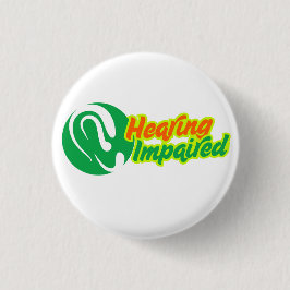 聴覚障害の記号 – 耳エレガントのデザイン 缶バッジ