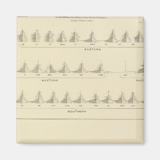 聴覚障害者と無気症、米国の統計石版 マグネット (正面)