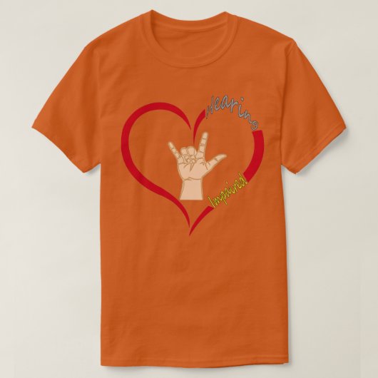 聴覚障害者のための愛のサイン Tシャツ (デザイン正面)