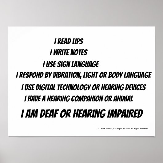 聴覚障害者オフィスまたは自宅 ポスター (正面)
