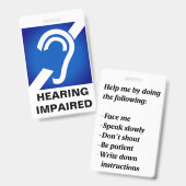 聴覚障害者サポートバッジ バッジ (正面＆裏面)