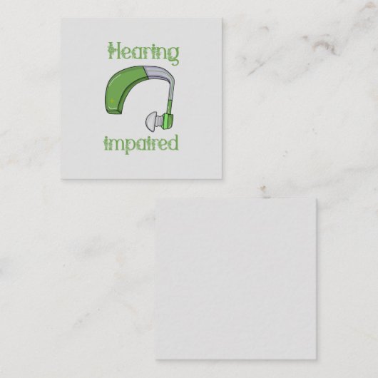 聴覚障害者 スクエア名刺 (正面/裏面)
