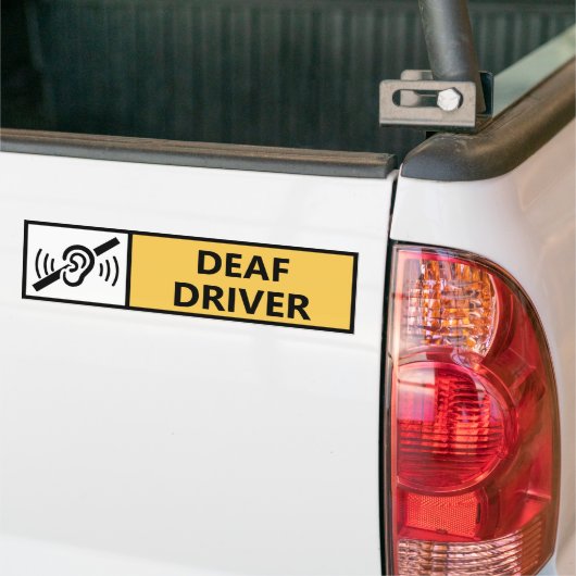聴覚障害者 車 バンパーステッカー (トラック上)