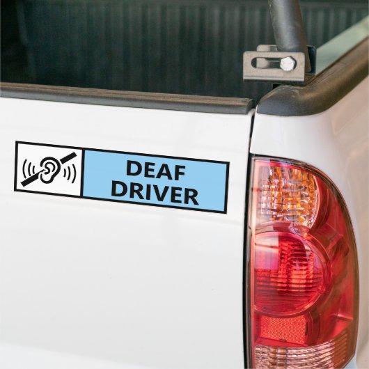 聴覚障害者 車 バンパーステッカー (トラック上)