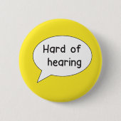 聴覚障害認識度ピンバッジの懸命 缶バッジ (正面)
