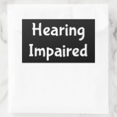 聴覚障害 長方形シール (バッグ)