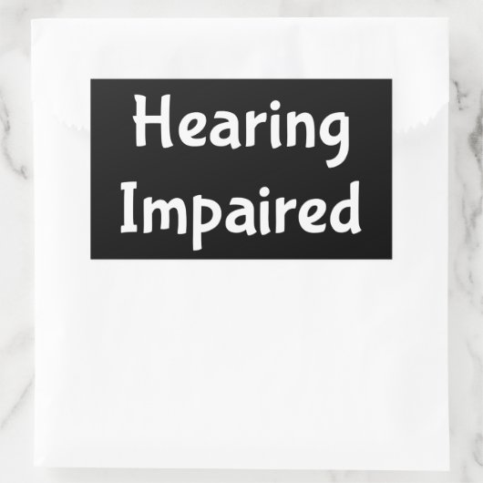 聴覚障害 長方形シール (バッグ)
