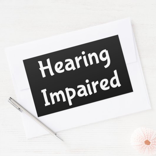 聴覚障害 長方形シール (封筒)