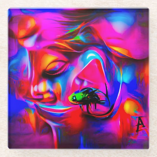 聴覚2 ガラスコースター (正面)